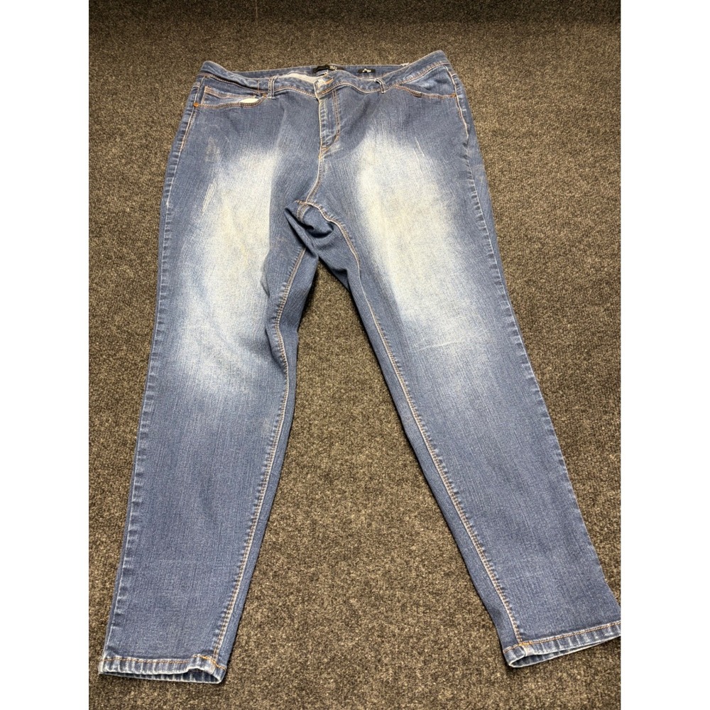 1822 Denim‎ Adriana Skinny Jeans Womens 22W Medium Wash Plus Size Blue Stretch